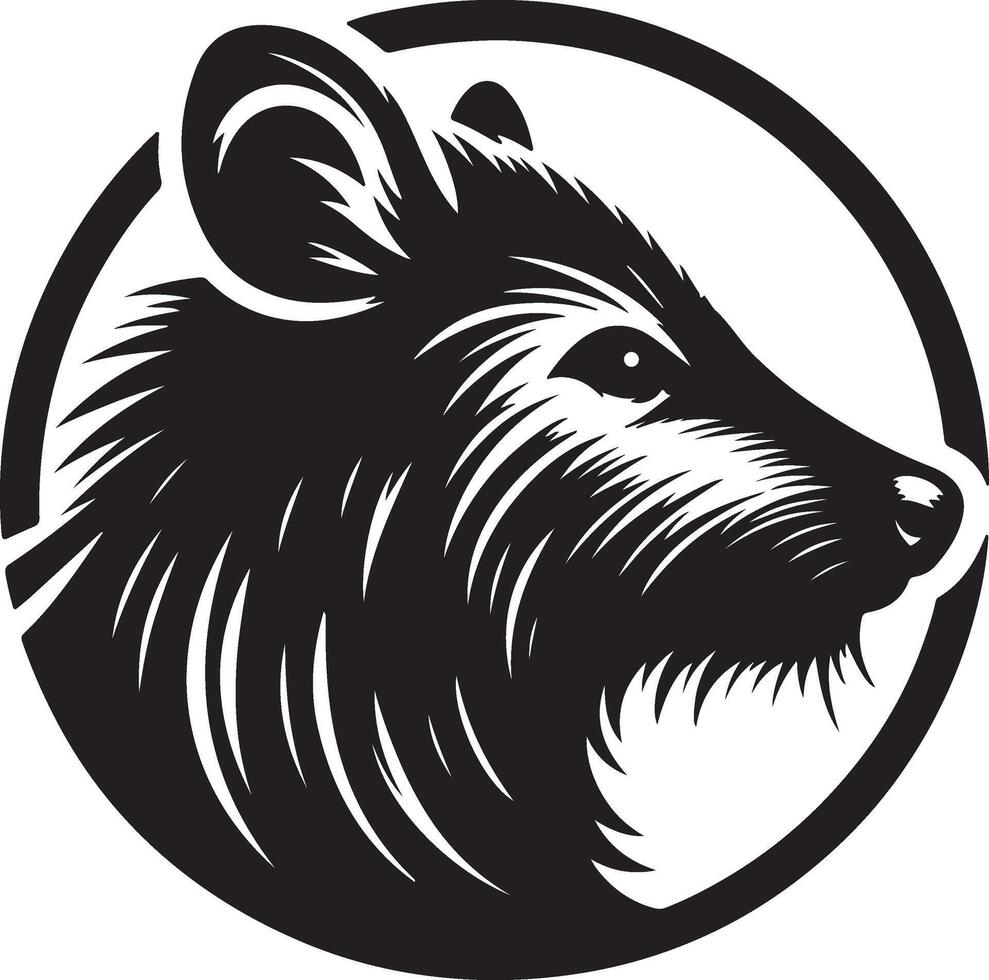 Bold Mammal Head Silhouette on White Background Ideal for Logo Creation vector