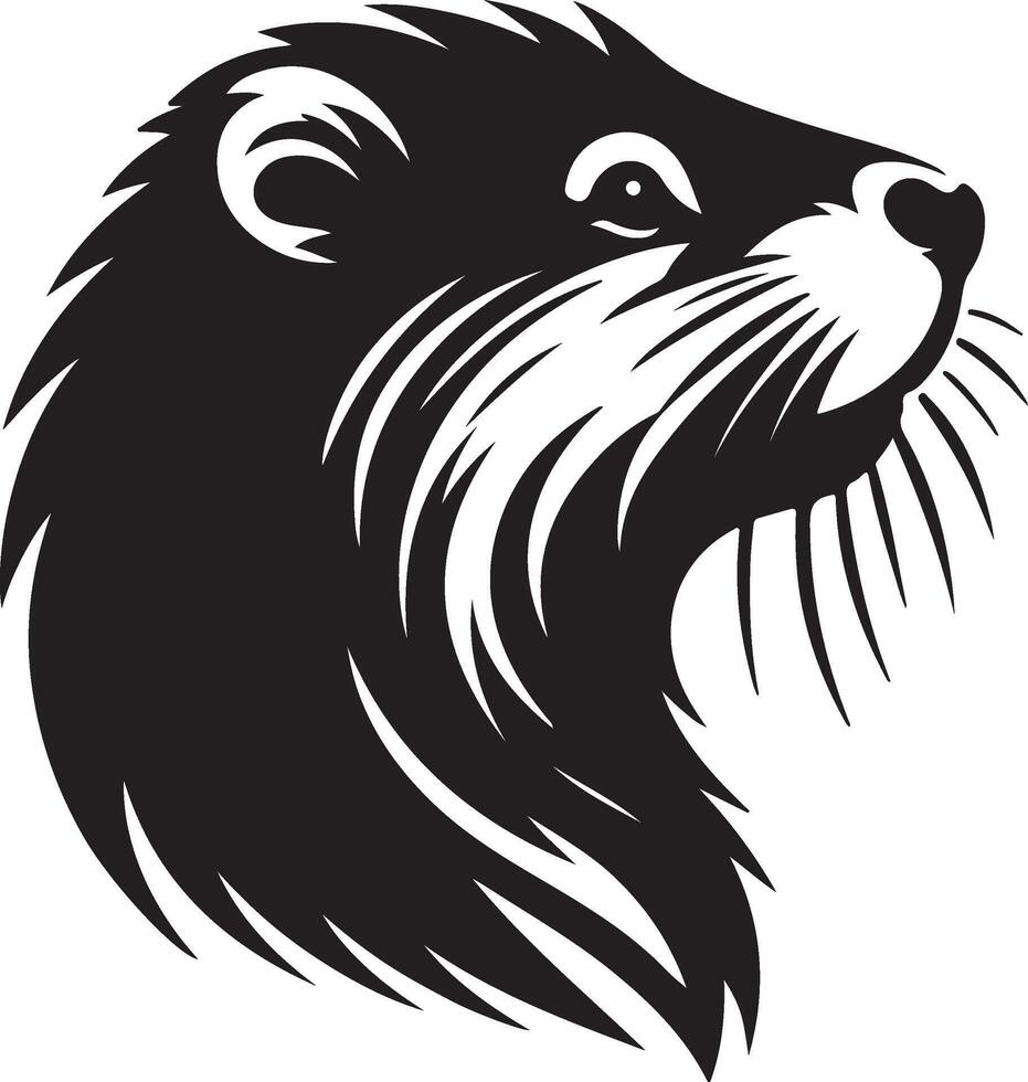 Minimalist Mammal Head Silhouette Perfect for Design and Illustration Use vector