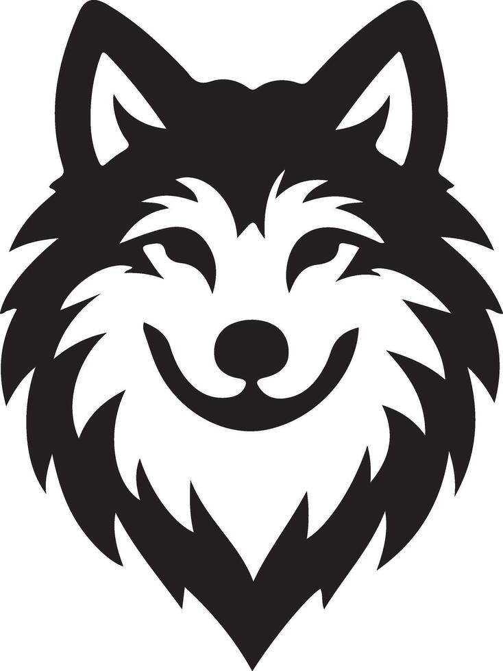 Bold Wolf Head Silhouette in Striking Style Ideal for Logo Design vector