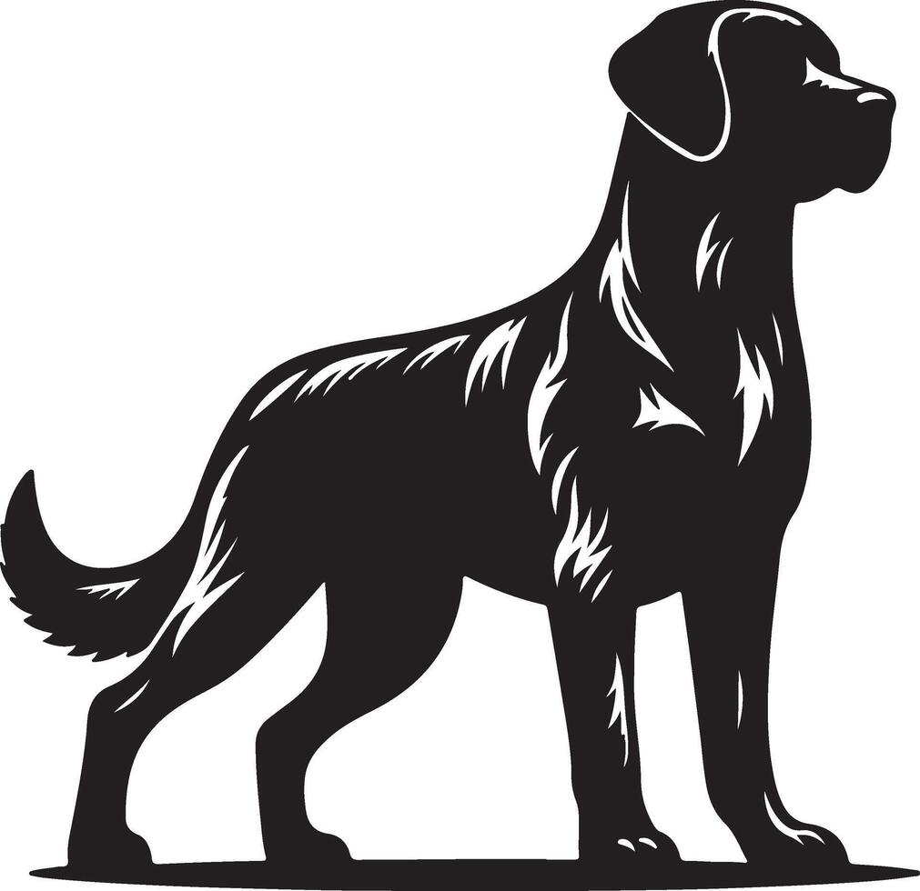Silhouette of a Dog Standing with Smooth Transparent Background vector