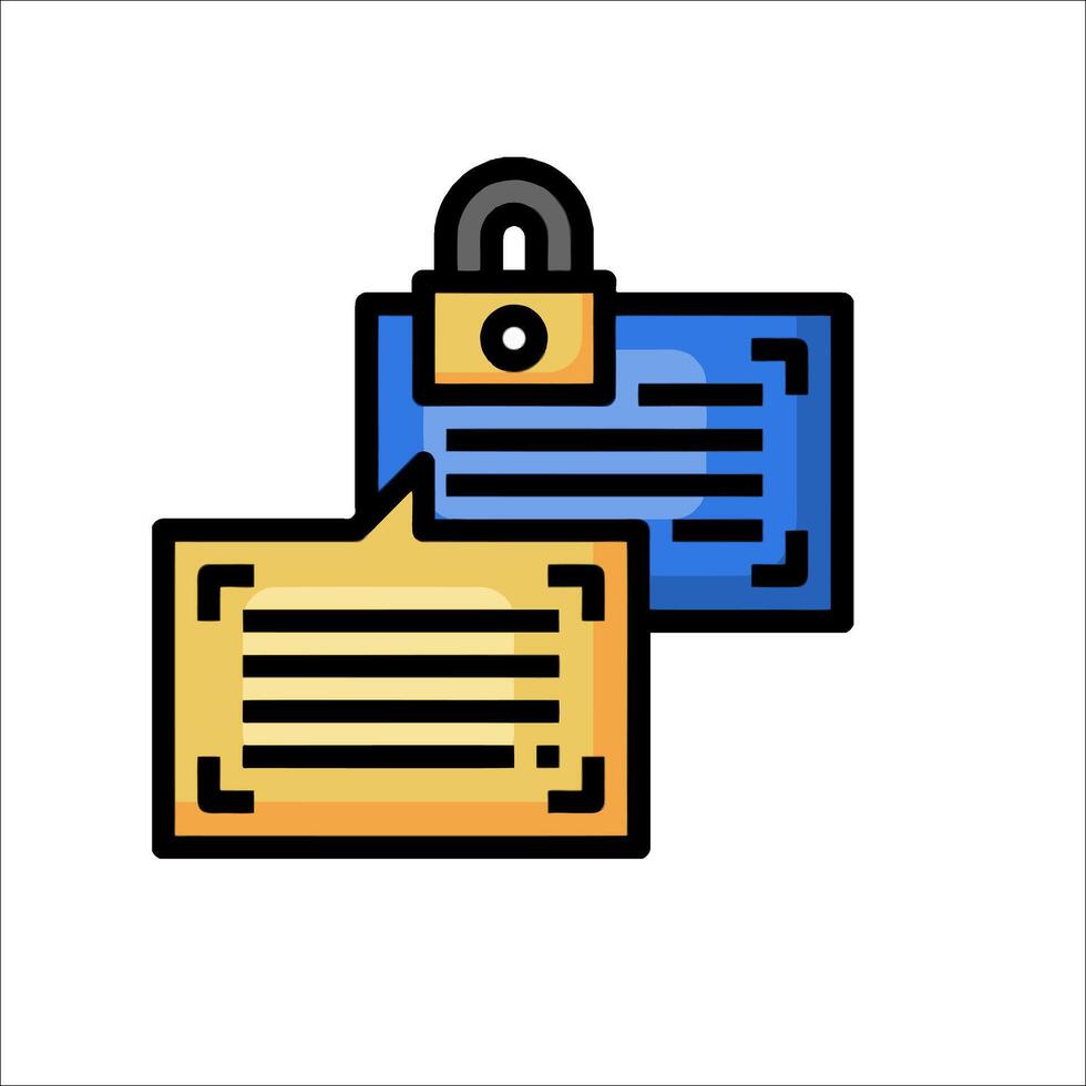 A file with a padlock and a note on it vector