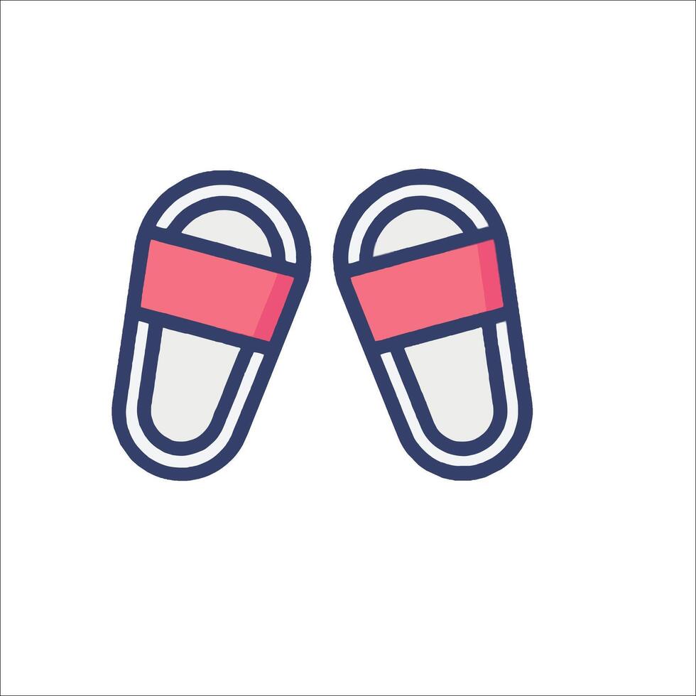 Two slippers with pink and white stripes vector