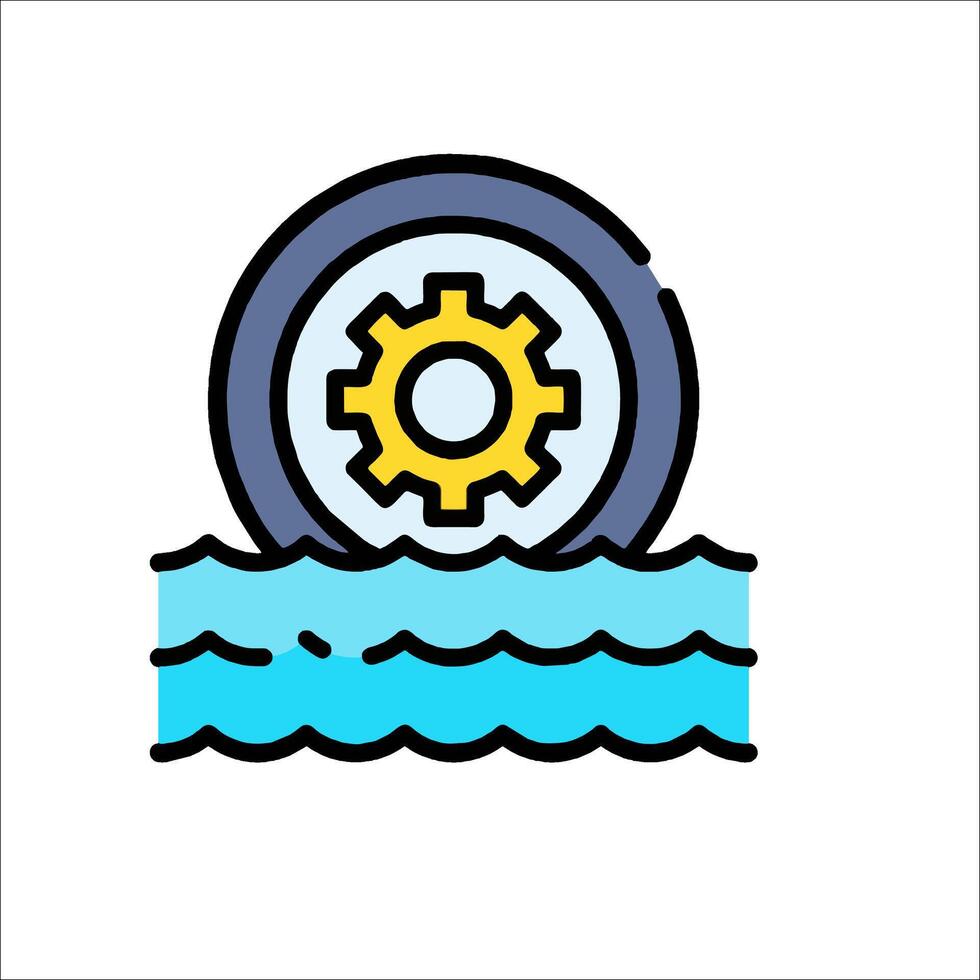 A gear wheel in the water with a wave vector