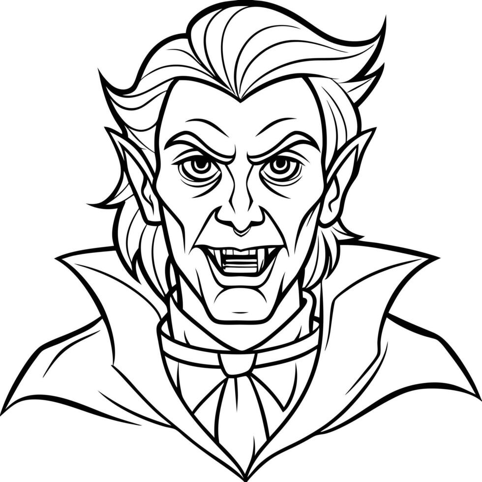 Vampire face coloring pages vector