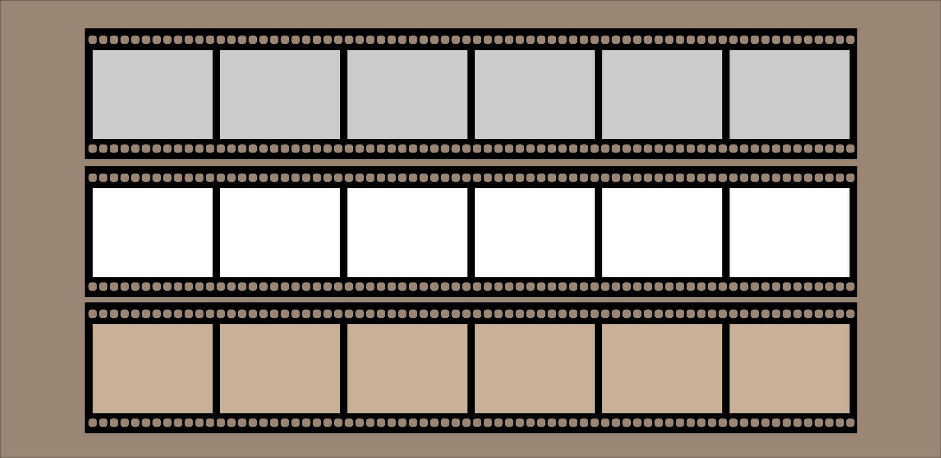 illustration long film strip frame flat design vector