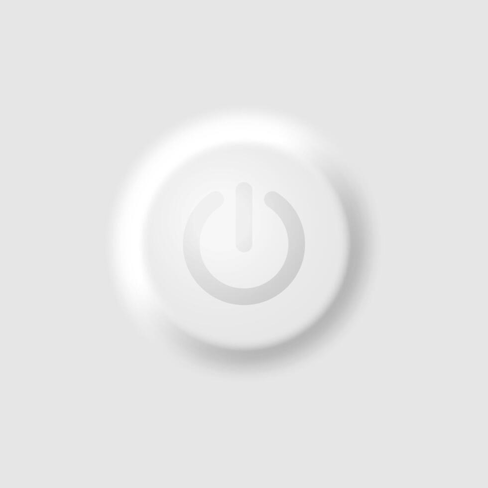 Power start and shutdown button isolated on white background. vector