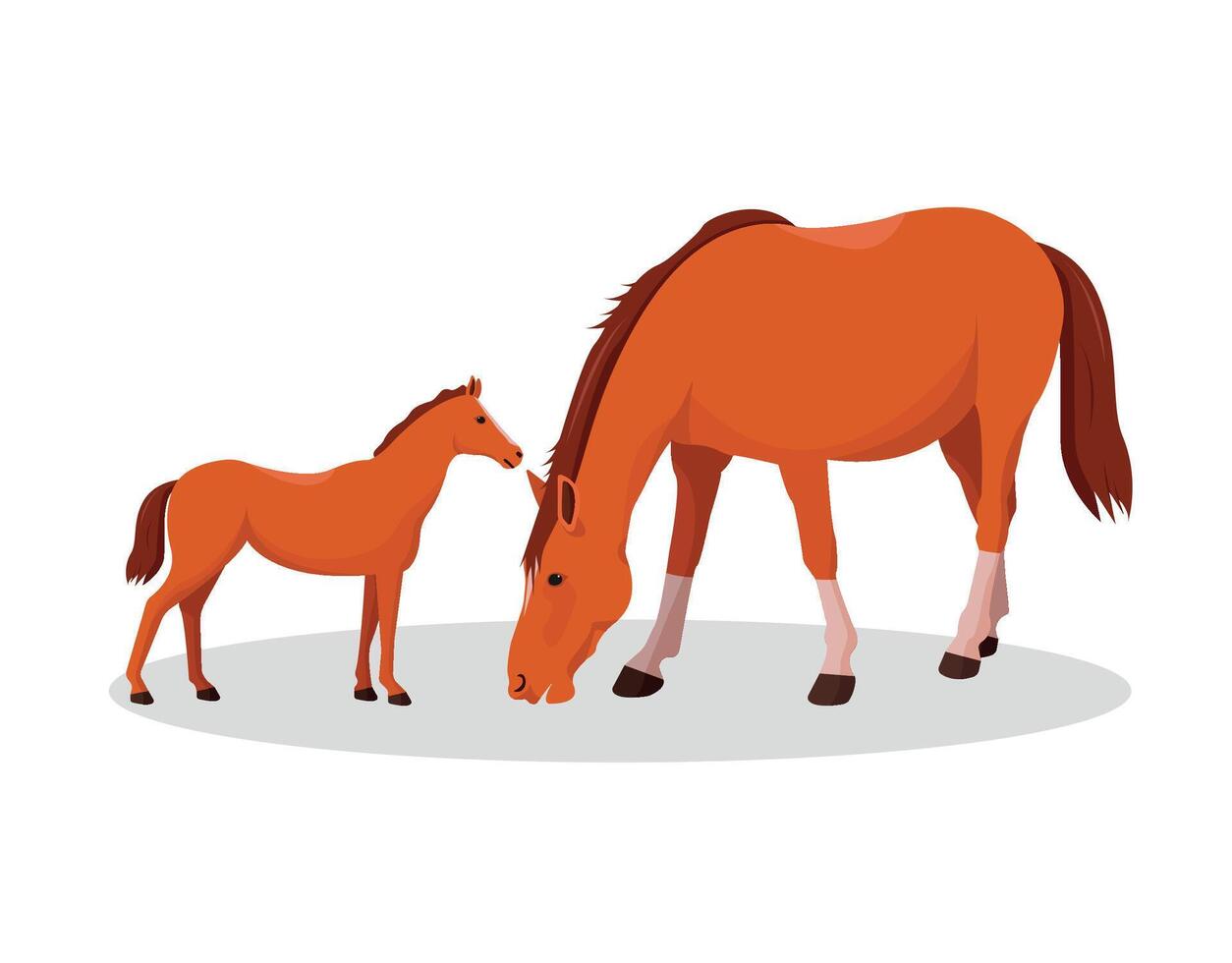 Horse and foal icon. Animal farm and nature theme. vector