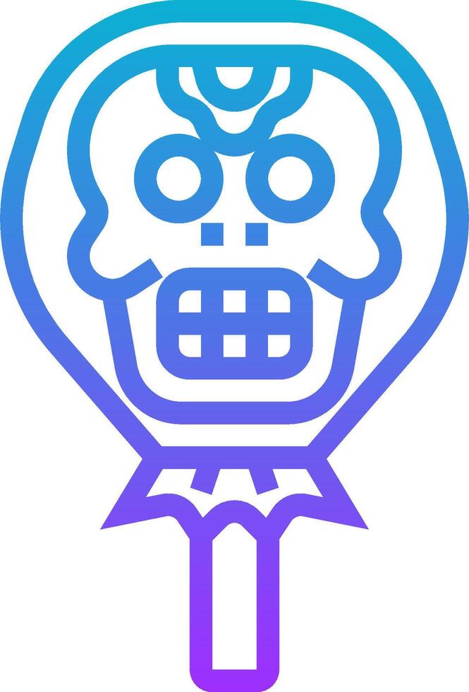 A skull with a long handle on a blue background vector