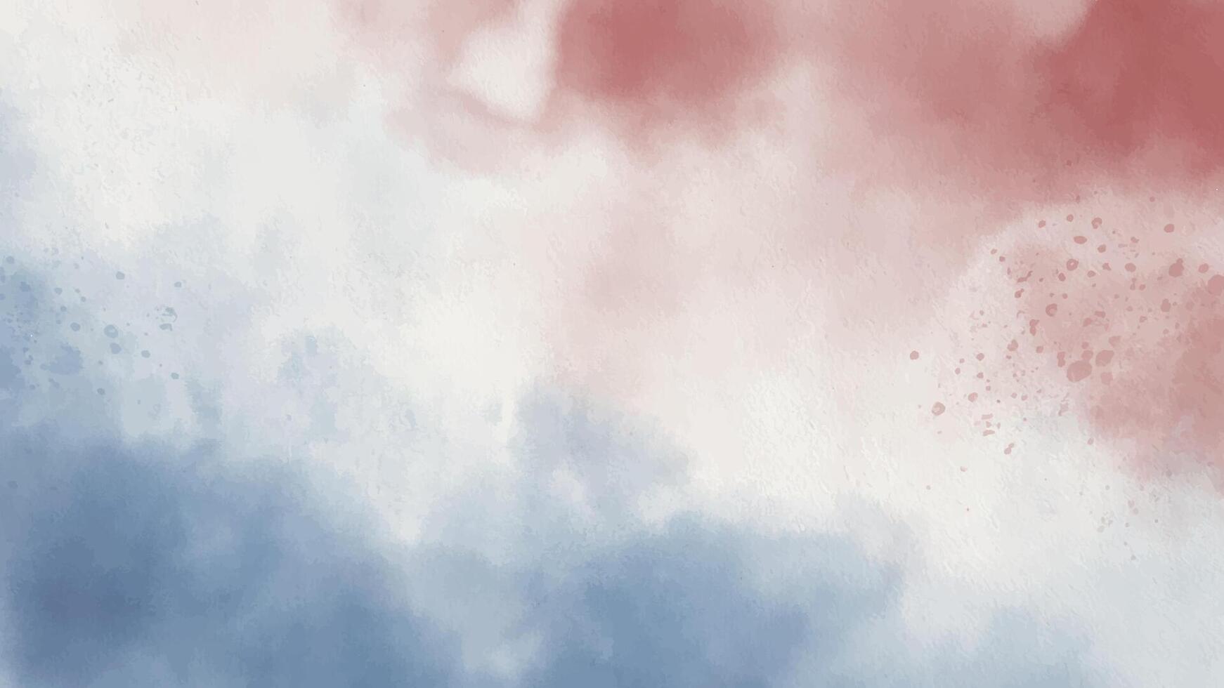 Abstract horizontal watercolor background. Hand drawn texture. Brush stroked painting pastel sky texture in red blue color vector