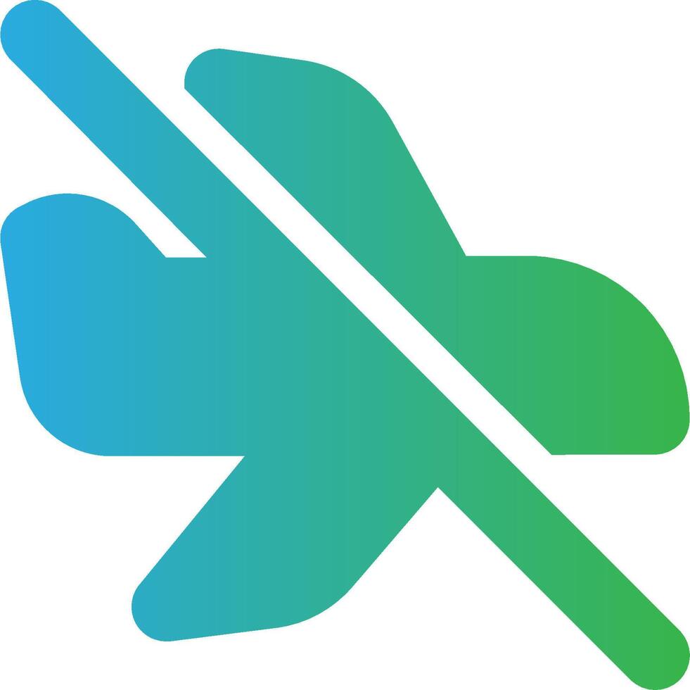 A green and blue airplane with a cross through it vector