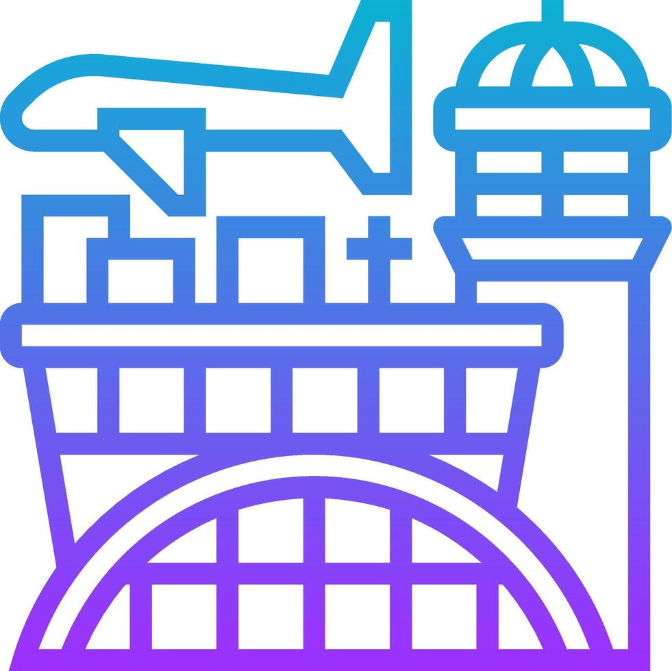 Airport icon, airport terminal, airport terminal line icon vector