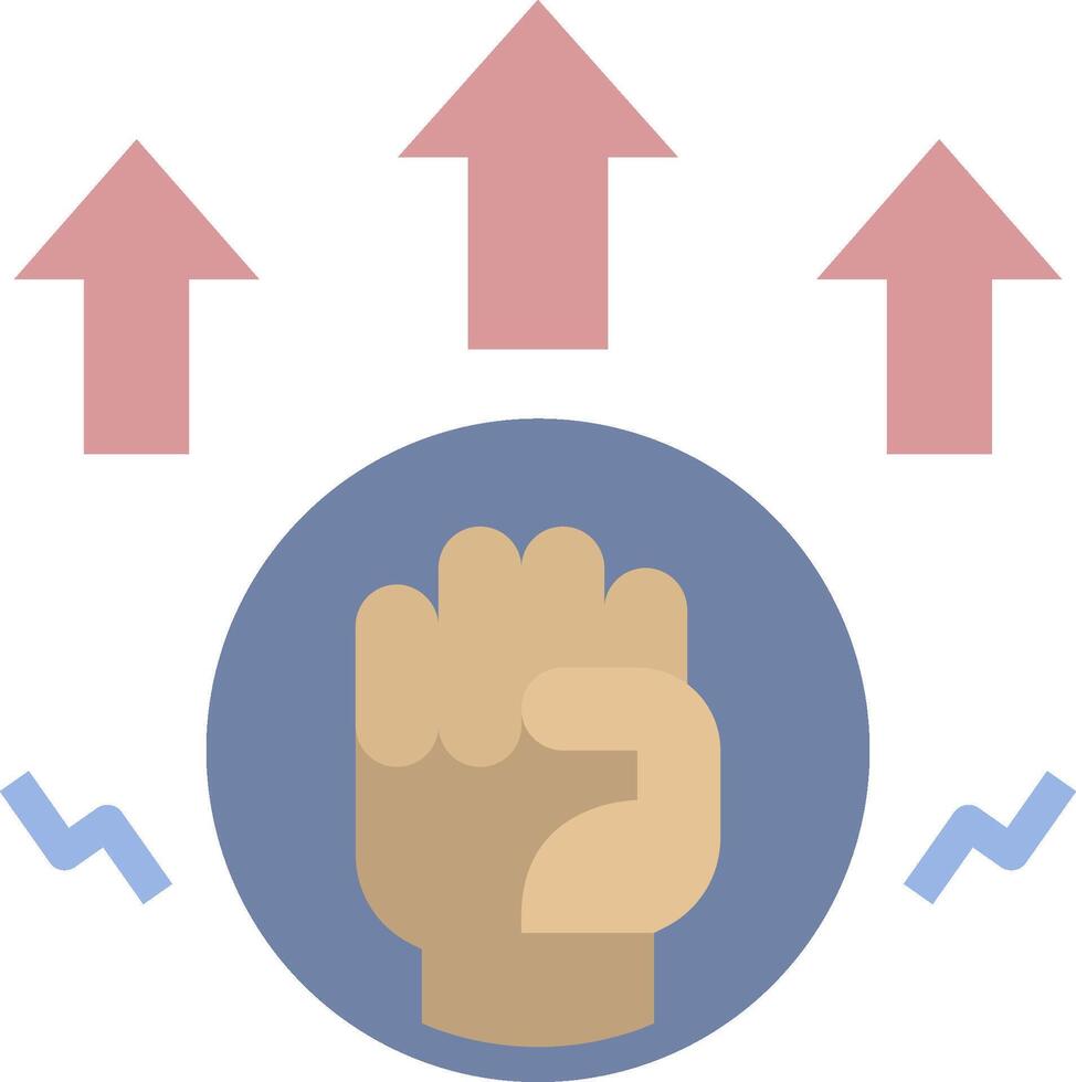 A fist with arrows pointing up and down vector