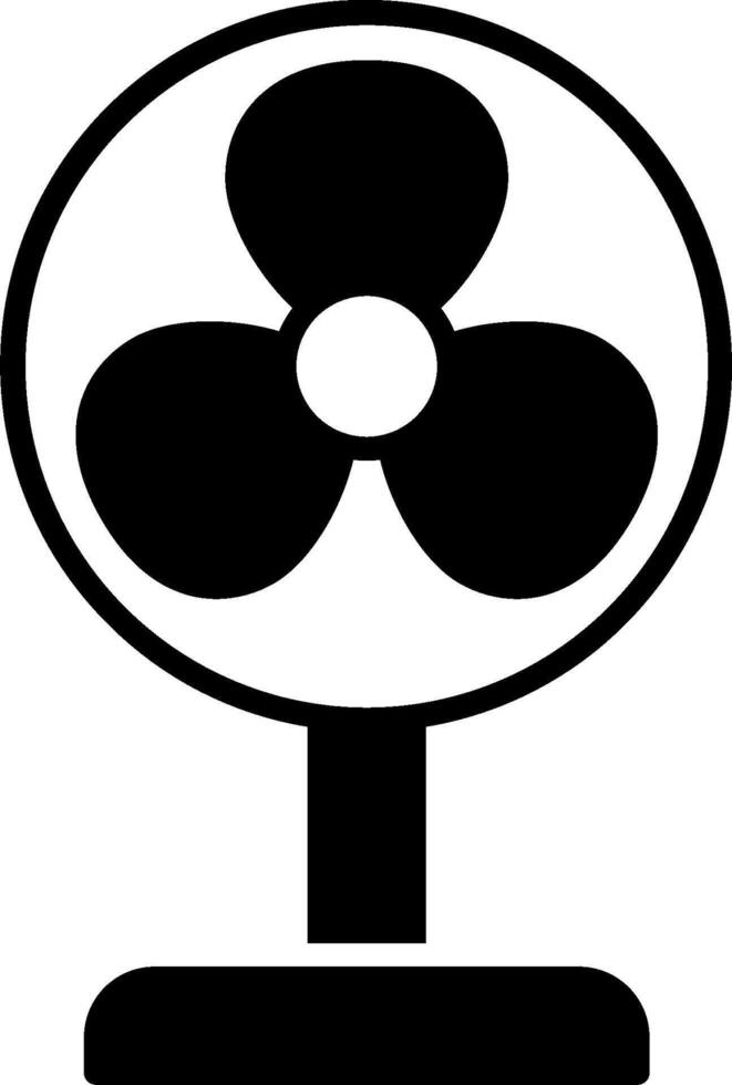 A black and white fan icon on a white background vector