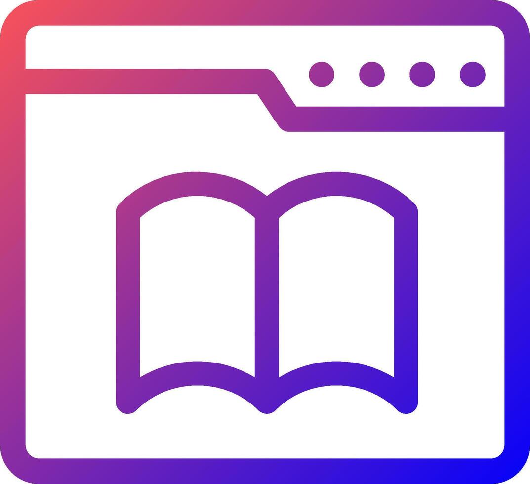 A book icon with a purple and blue background vector
