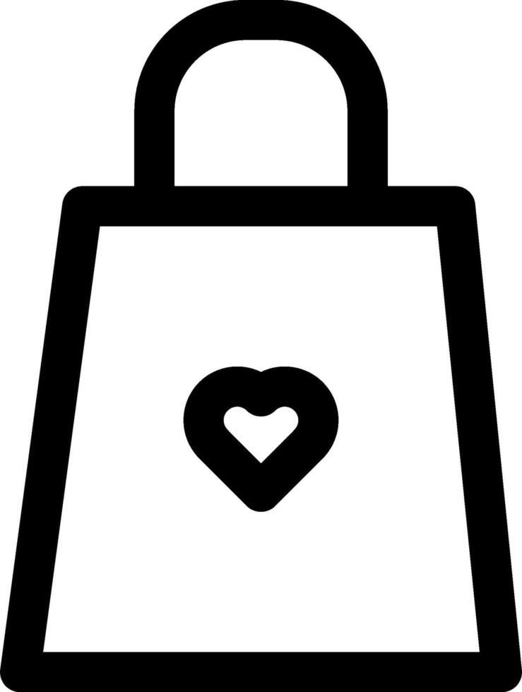 Shopping bag icon with heart vector