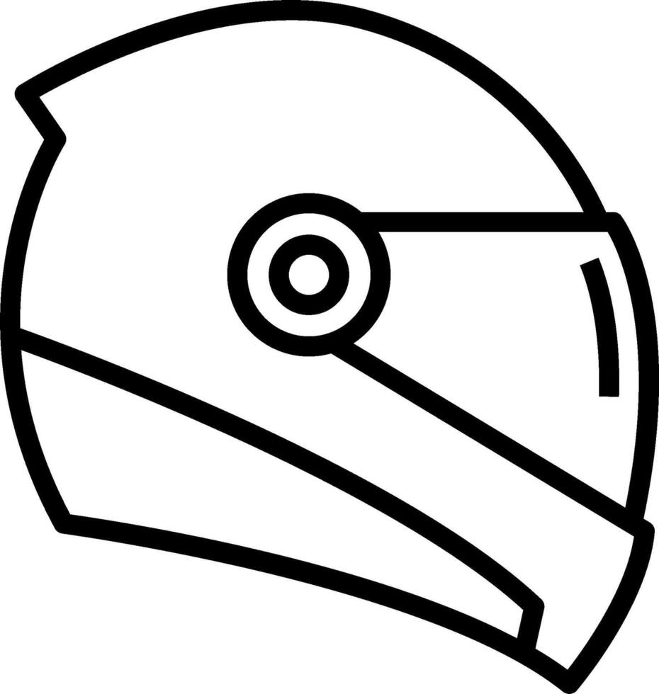 A helmet outline on a white background vector
