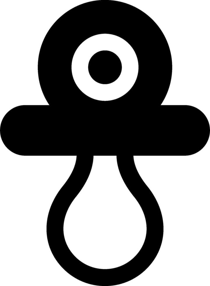 A pacifier icon with a black and white background vector