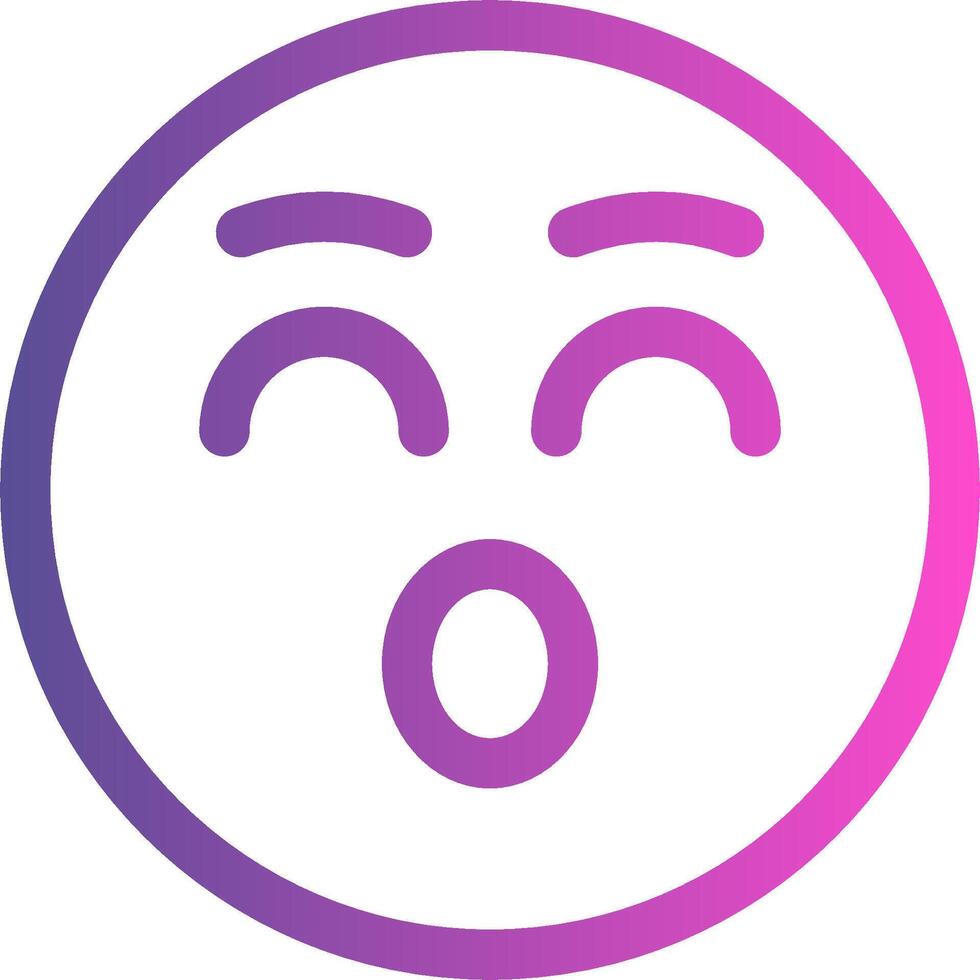 A purple and pink emoticor with a face vector