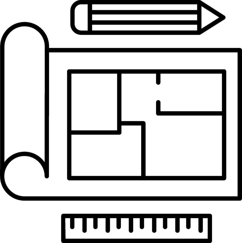 Architecture plan outline illustration vector