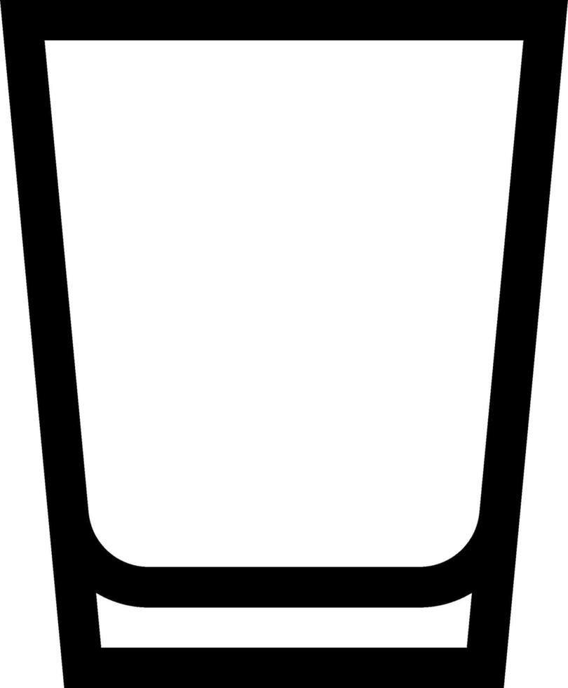 A glass of water is shown in a black and white vector