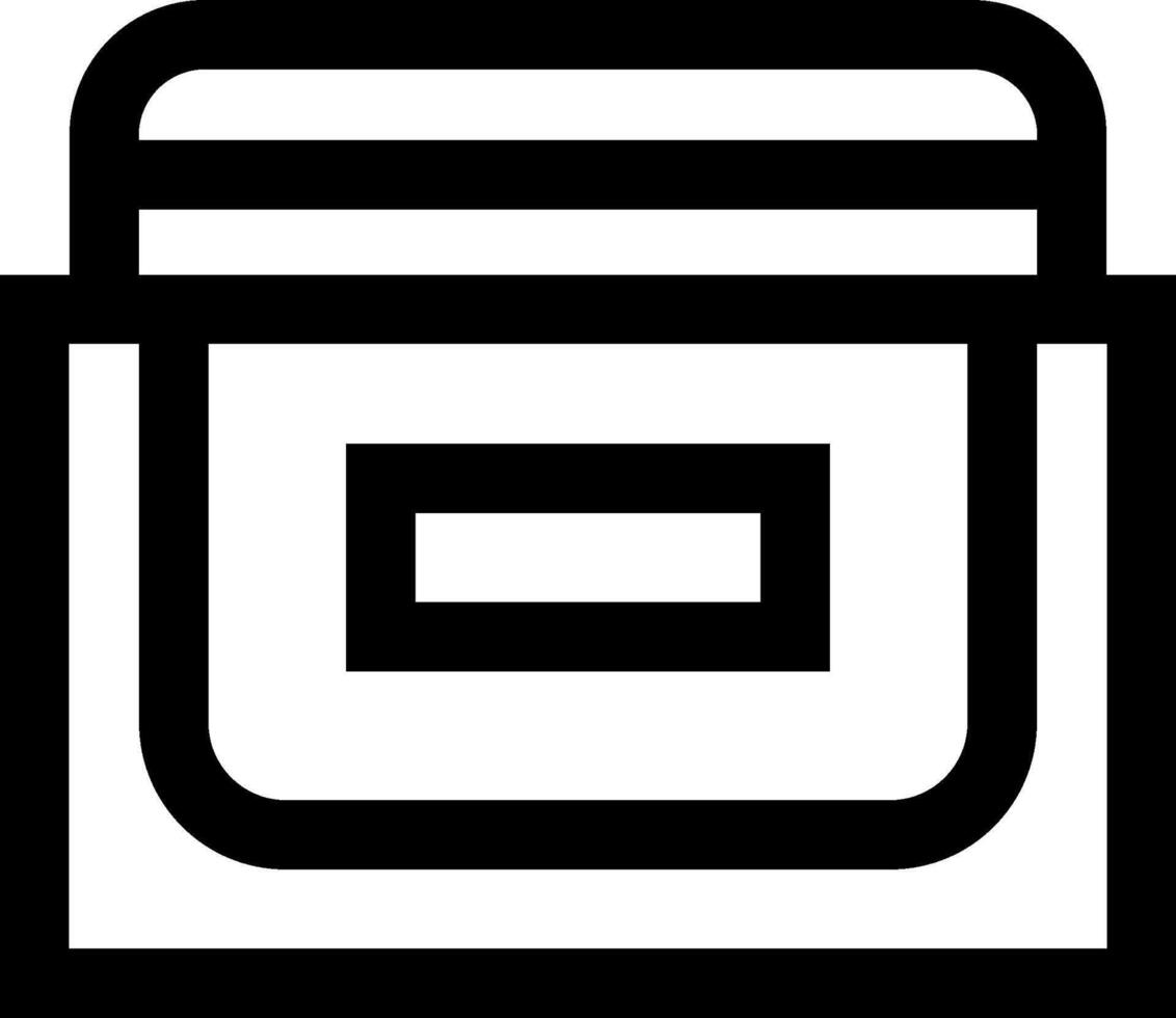 A black and white icon of a box vector