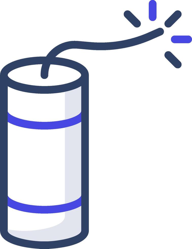A dynamite can with a blue light vector