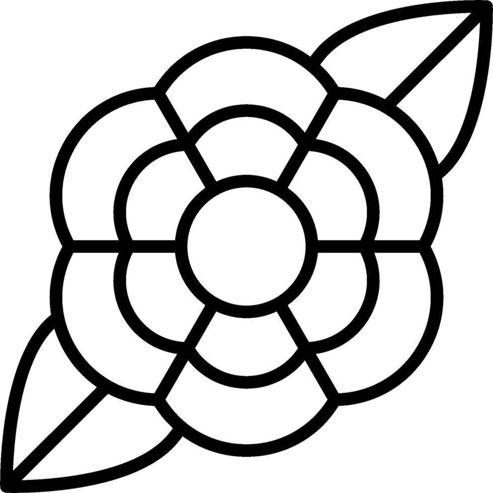 A black and white flower outline vector