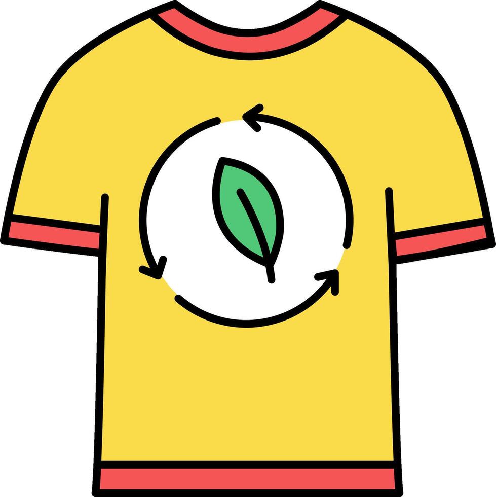A t - shirt with a green leaf on it vector