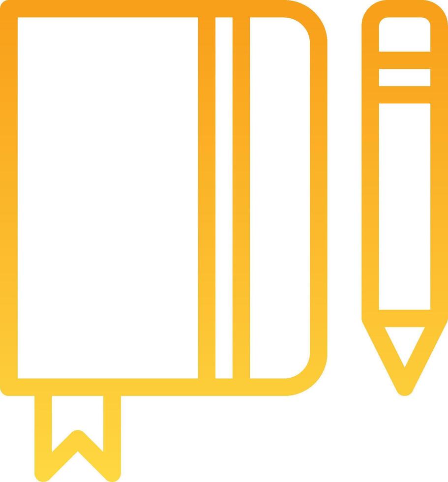 A notebook and pencil icon vector