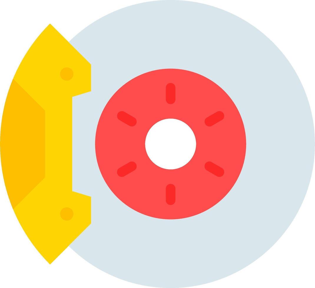 A yellow disc with a red center and a yellow disk vector