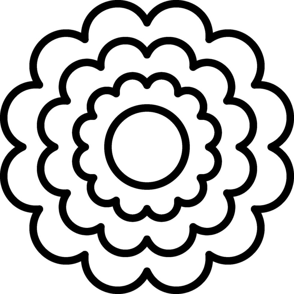A flower with a circle in the center vector
