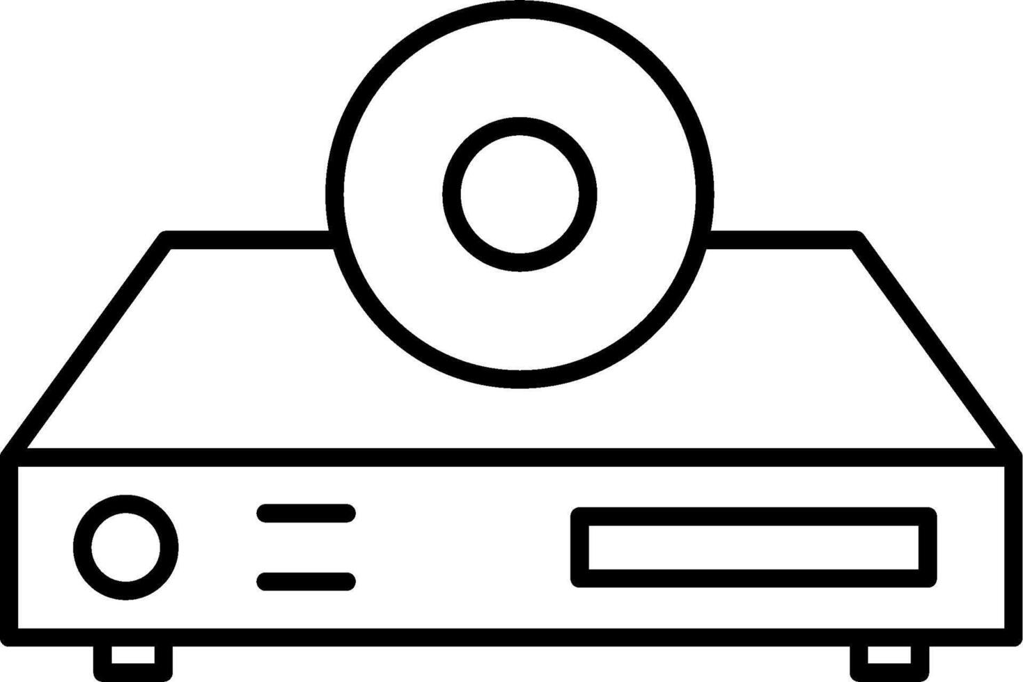 A black and white drawing of a disk drive vector