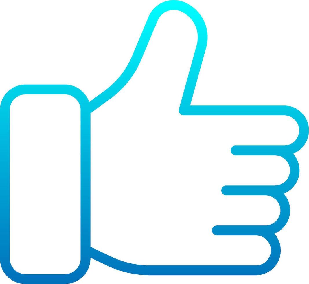 A blue thumbs up icon on a white background vector