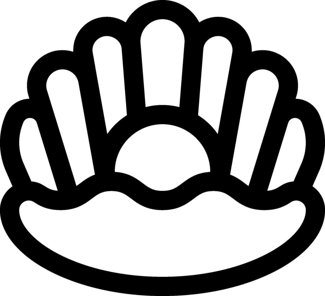 A black and white shell icon vector