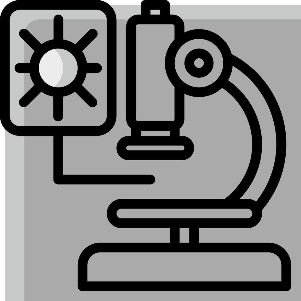 A black and white image of a microscope vector