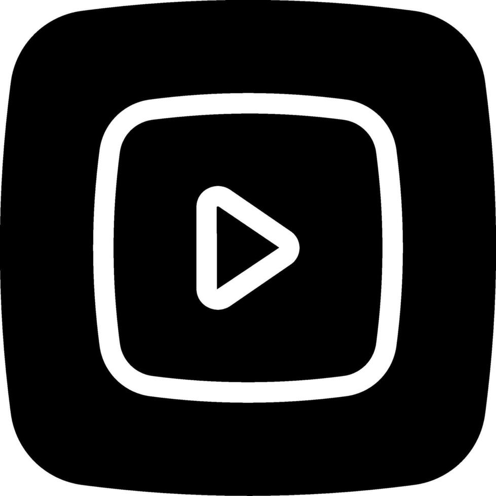 Youtube icon with a play button vector