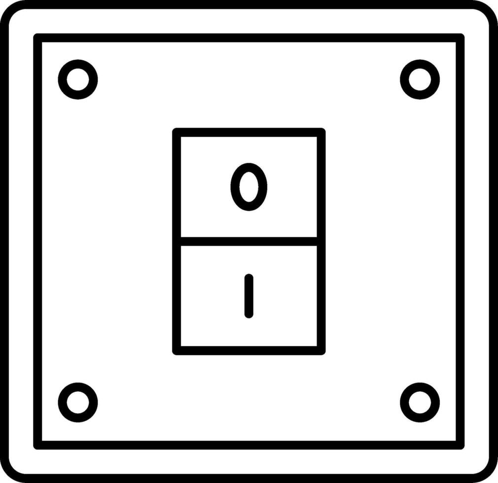 A black and white square with a single switch vector
