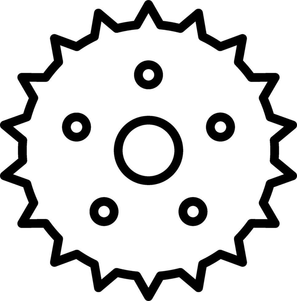 A black and white illustration of a gear vector