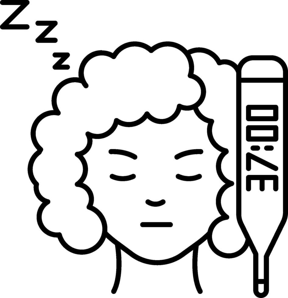 A woman with a thermometer in her hand vector