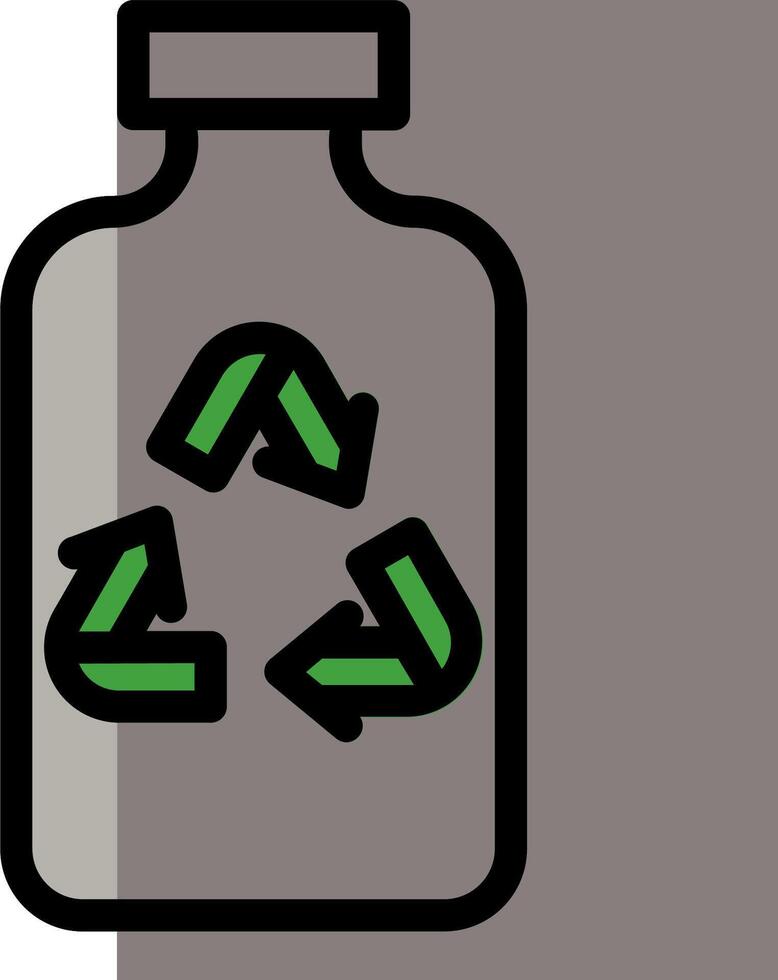 A bottle with a recycling symbol on it vector