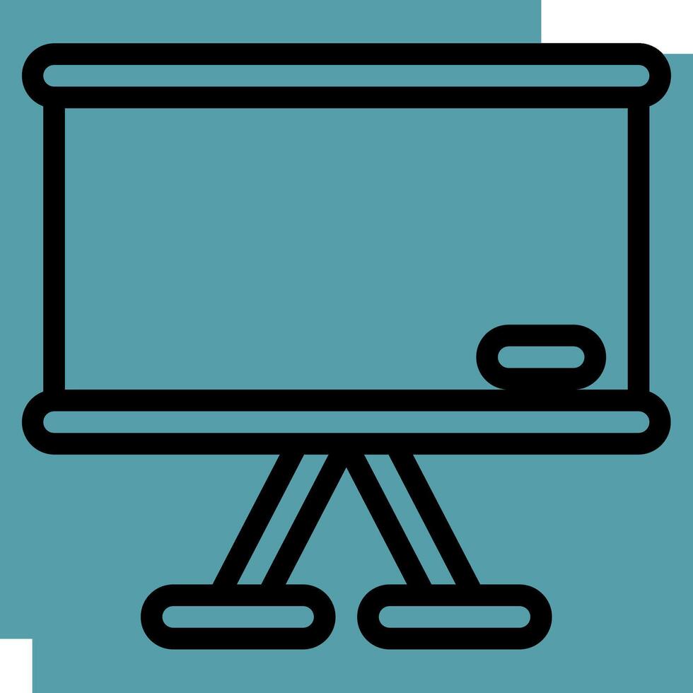 A black and white icon of a presentation stand vector