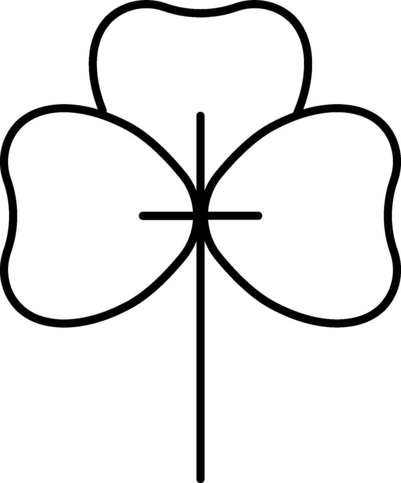 A four leaf clover is shown in black and white vector