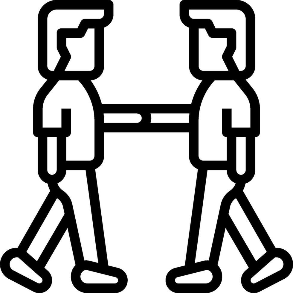 Two people shaking hands with each other vector