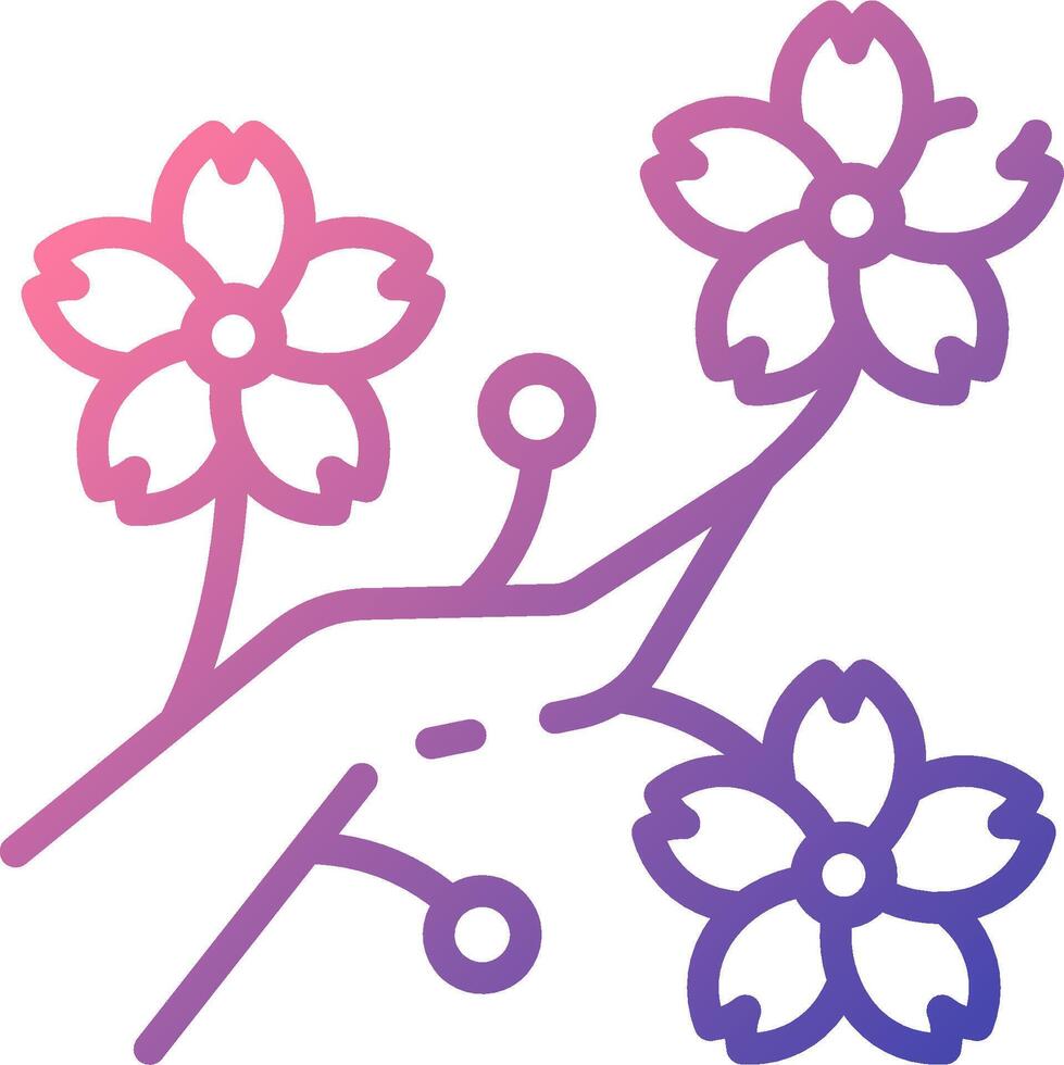 A hand holding a flower with a pink and purple background vector