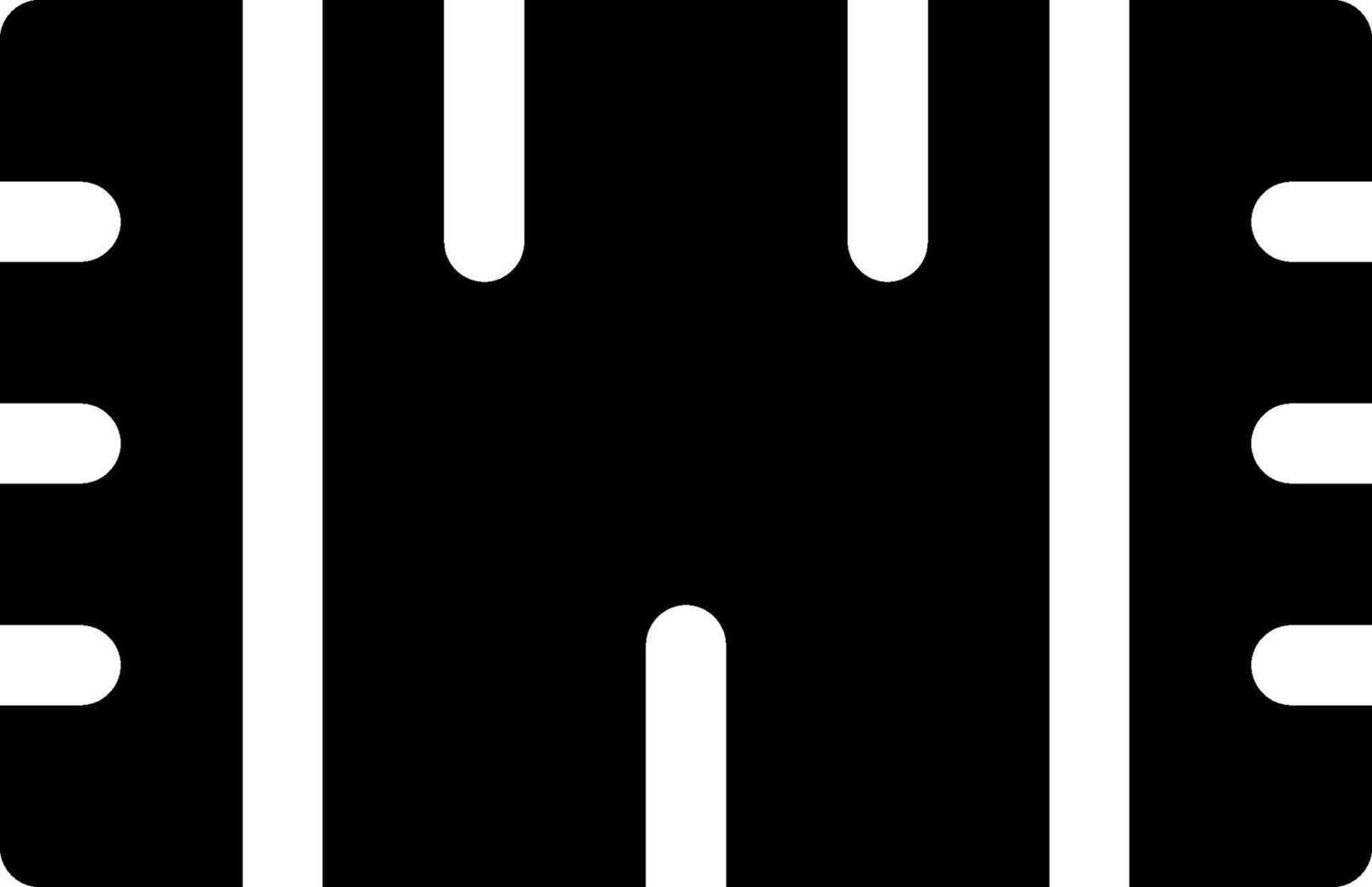 A black and white icon of a road vector