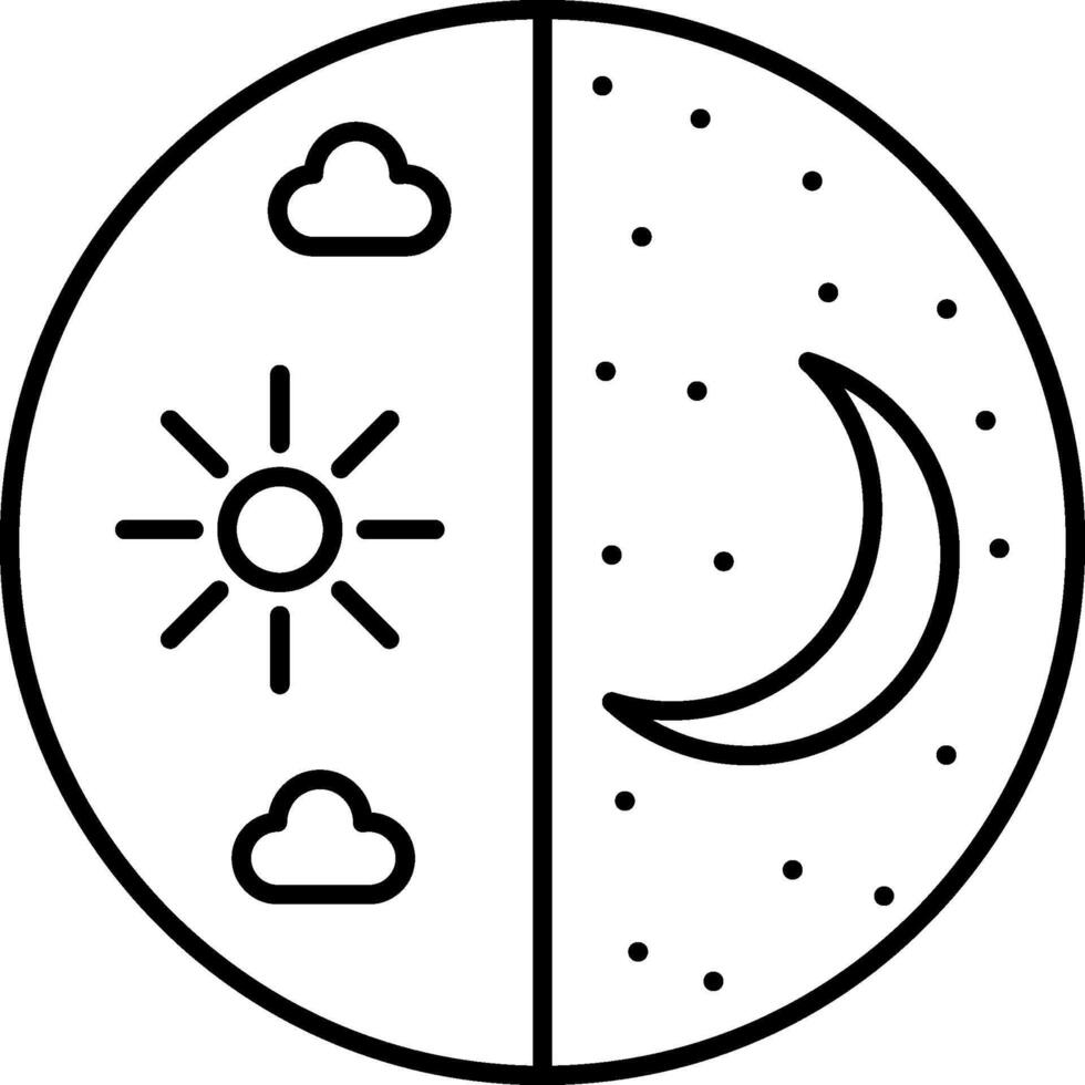 A half moon and sun in the sky vector