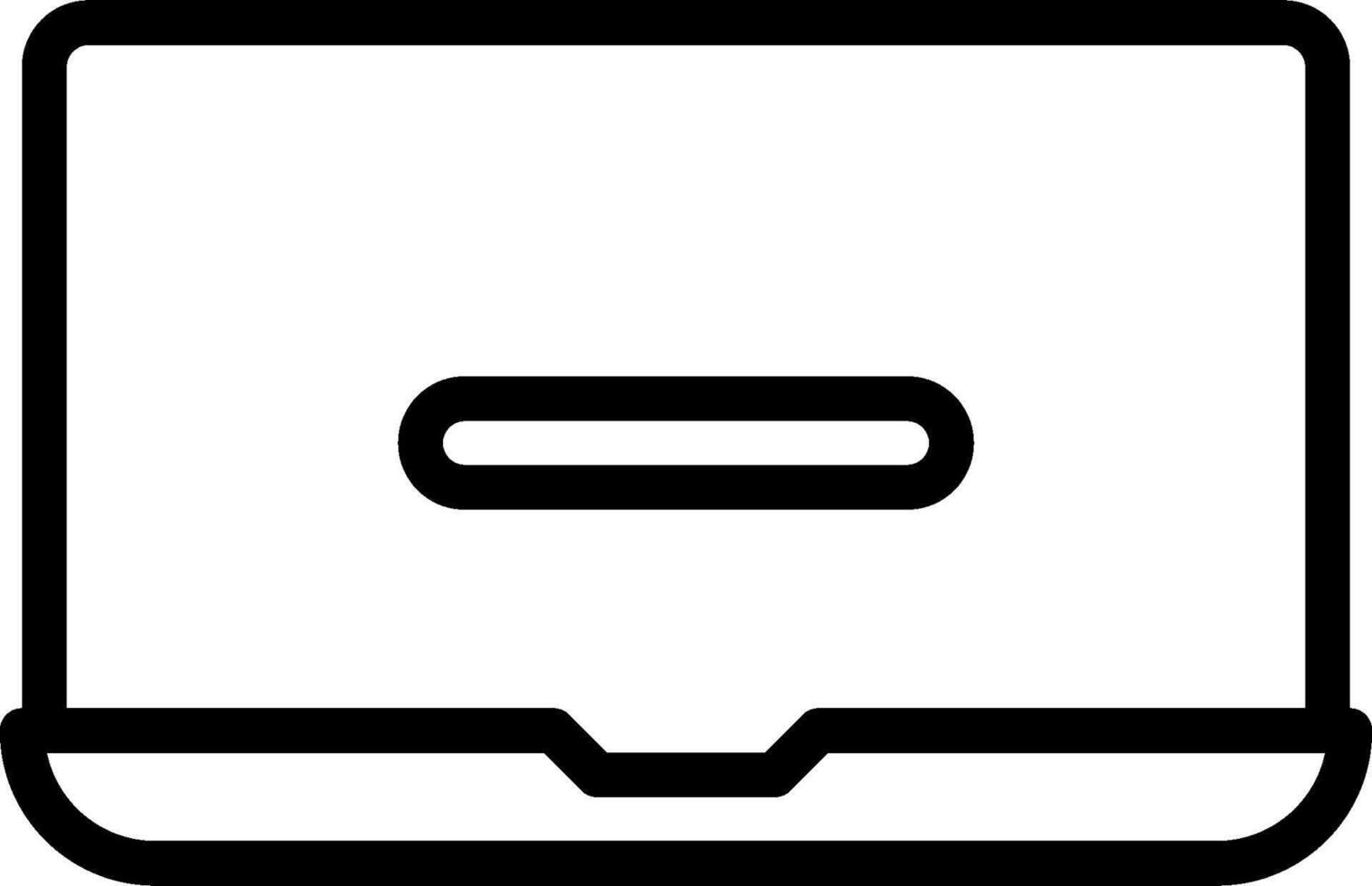 A black and white icon of a laptop vector