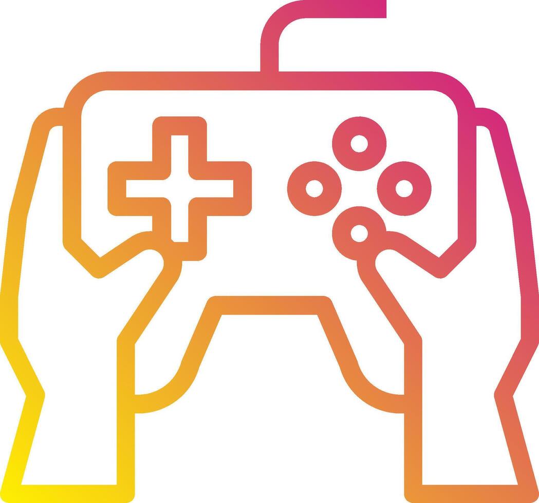 A game controller with two hands holding it vector