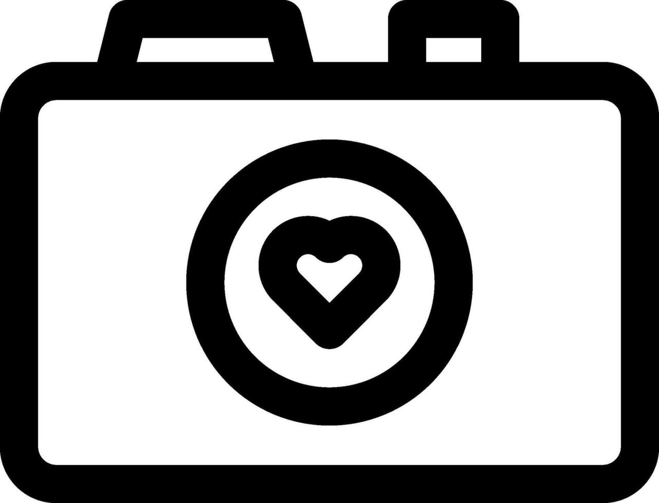 A camera with a heart in the middle vector
