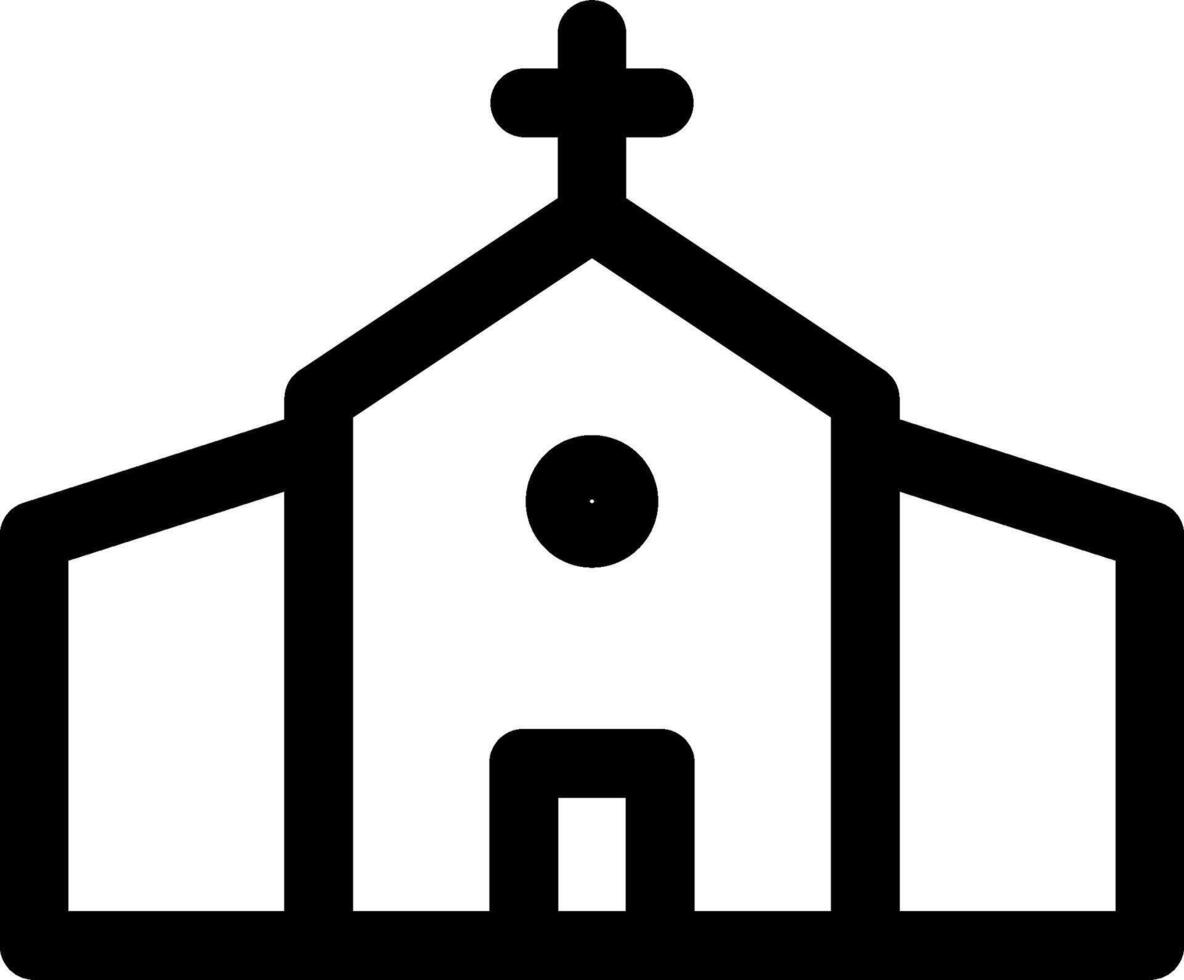 Church icon with cross on top vector